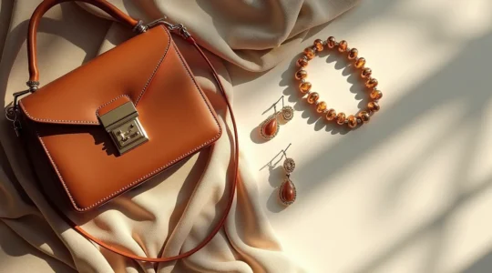 Aufwändig gestylte Modefotografie mit edlen Vintage- und Designer-Stücken in warmer Beleuchtung