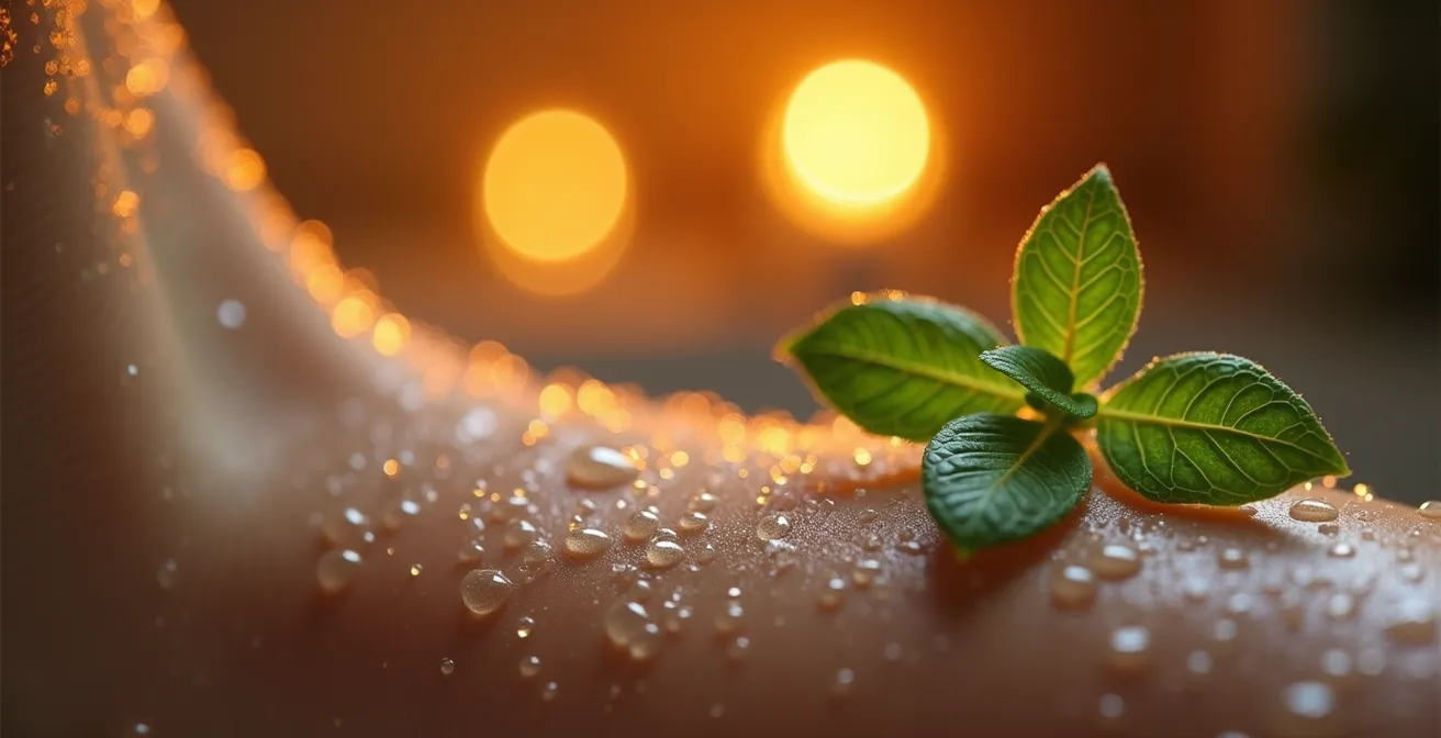 Entspannte Abkühlphase nach dem Bad zur Schlafvorbereitung