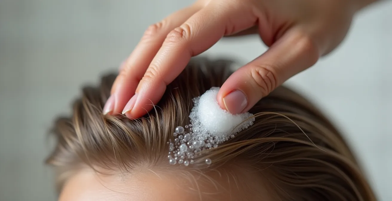 Richtige Anwendung von Schaumfestiger am Haaransatz für maximales Volumen