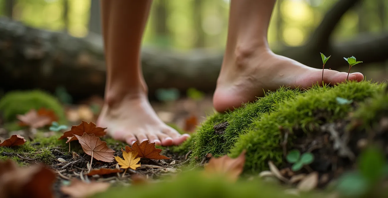 Person beim achtsamen Waldspaziergang auf deutschem Premiumwanderweg